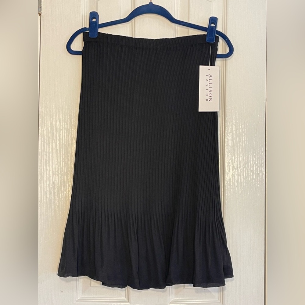 NWT Allison Taylor Pleated Black Skirt - Sz M